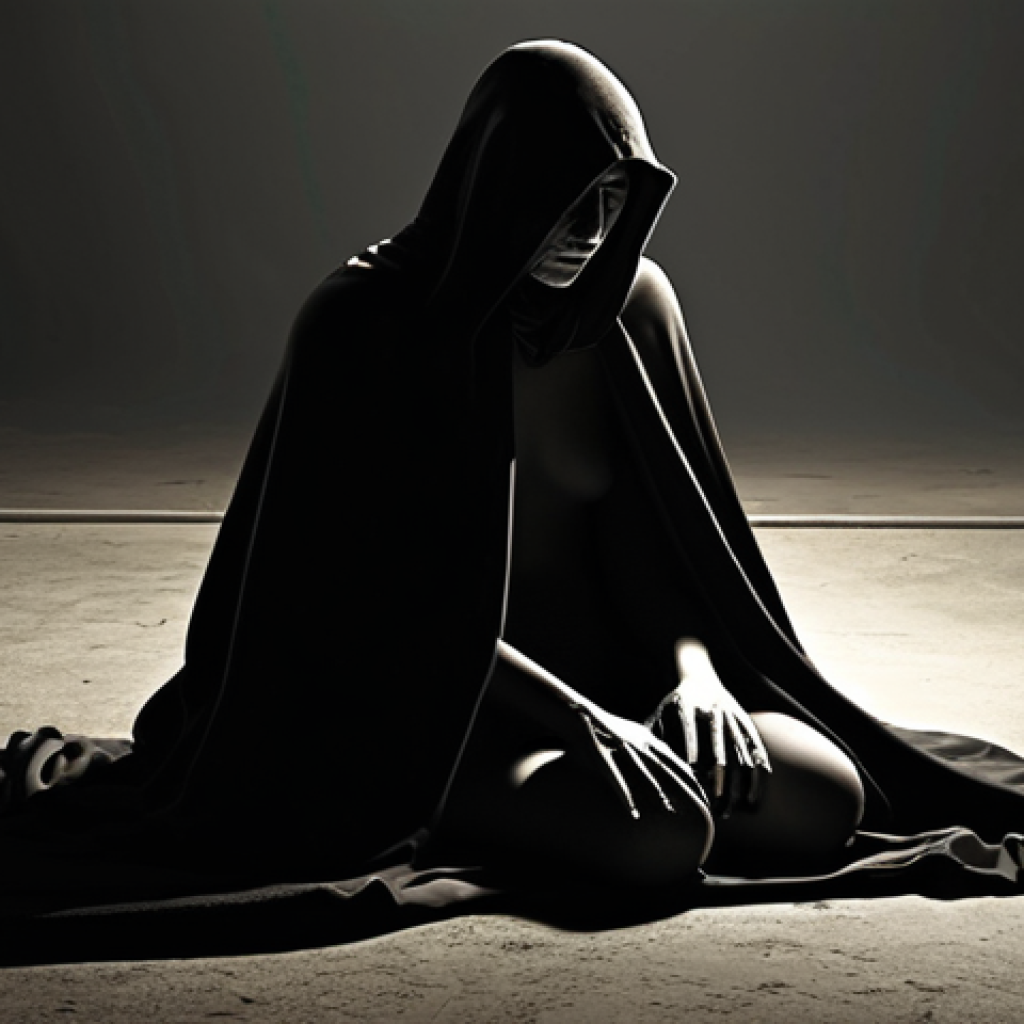 **Prompt 1:** A grieving family, emotionally vulnerable and cloaked in metaphorical shadows of despair, is approached by a seemingly benevolent figure. This figure extends a hand, casting an inviting, warm glow that promises solace and community, but with a subtle, unsettling glint in their eyes or a shadowy detail hinting at underlying malicious intent. The scene should convey a sense of insidious temptation preying on profound sadness.