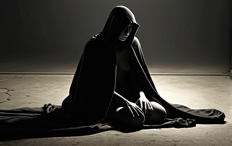 **Prompt 1:** A grieving family, emotionally vulnerable and cloaked in metaphorical shadows of despair, is approached by a seemingly benevolent figure. This figure extends a hand, casting an inviting, warm glow that promises solace and community, but with a subtle, unsettling glint in their eyes or a shadowy detail hinting at underlying malicious intent. The scene should convey a sense of insidious temptation preying on profound sadness.